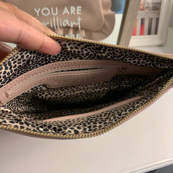 Blush Sole Society Faux Leather Ruffle Clutch - Picture 3 of 3